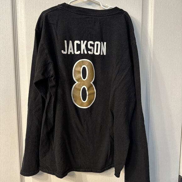 Baltimore Ravens | Lamar Jackson 8 NFL Black Long Sleeve Tee Shirt Youth XL - Picture 3 of 5